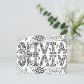 Postale Olivia, Une carte pour la couleur (Debout devant)