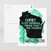 Postale Ope Sneak Passé Ya There Wisconsin Carte Citation  (Devant / Derrière)