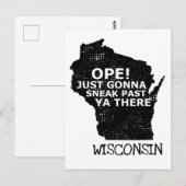 Postale Ope Sneak Passé Ya There Wisconsin Carte Citation  (Devant / Derrière)