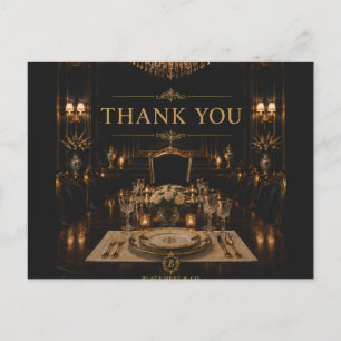 Postale Or noir Luxe Carte de remerciement Opulent