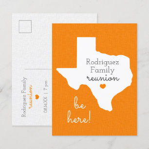 Postale Orange État du Texas Réunion de Famille Carte Post