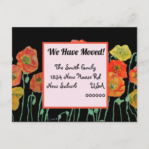 Postale Orange Poppy Nouvelle Adresse Carte Postale, Nous 