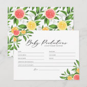 Postale Oranges et pamplemousses Baby Predictions Carte de (Devant / Derrière)