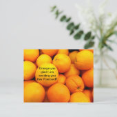 Postale Oranges sur une carte postale, Funky Fruit Food Ca (Debout devant)