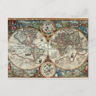 Postale Orbis Terrarum 1594 - Carte du monde