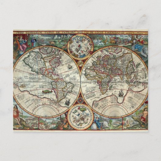 Postale Orbis Terrarum 1594 - Carte du monde (Devant)