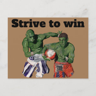 Postale Orc Gladiator Football Sport Imaginaire Art Carte