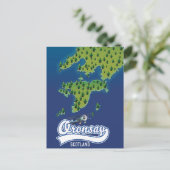 Postale Oronsay Écosse carte de l'île (Debout devant)