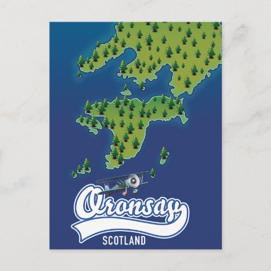 Postale Oronsay Écosse carte de l'île (Devant)
