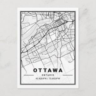 Postale Ottawa Ontario Canada Carte de la ville de voyage
