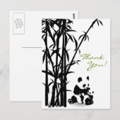 Postale Ours Pandas et Bamboo Carte de Remerciement (Devant / Derrière)