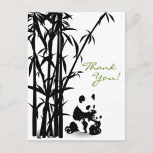 Postale Ours Pandas et Bamboo Carte de Remerciement