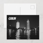 Postale Pagodes noires et blanches en Guilin, Chine Carte (Devant / Derrière)