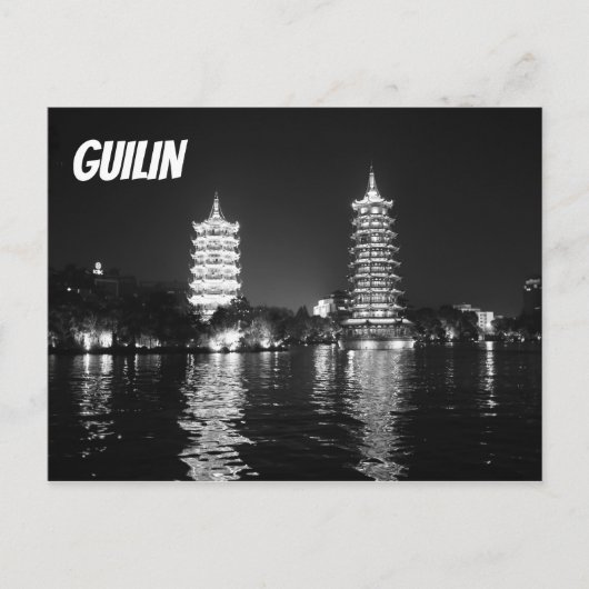 Postale Pagodes noires et blanches en Guilin, Chine Carte (Devant)