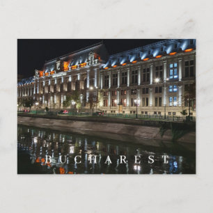 Postale Palais de Justice de Bucarest vue la nuit carte po