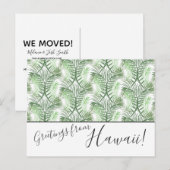 Postale Palm Feuilles Nous Avons Déplacé Hawaii Post Carte (Devant / Derrière)