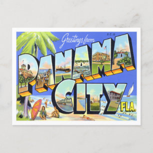 Postale Panama City, Floride Vintage Big Lettres Carte pos