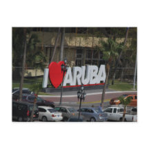 Pancarte "J'aime Aruba", Photographie, Carte posta