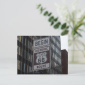 Postale Panneau de la route historique 66 de Chicago Carte (Debout devant)
