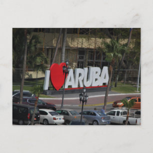 Postale panneau "J'aime Aruba", Photographie, Carte postal