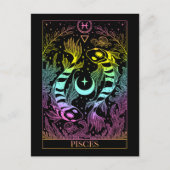 Postale Panneau Zodiac Pisces Carte Tarot (Devant)