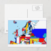 POSTALE PANNEAUX DE LA CARTE EUROPE (Devant / Derrière)