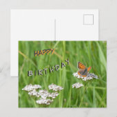 Postale Papillon de feu Cust. Carte d'anniversaire (Devant / Derrière)