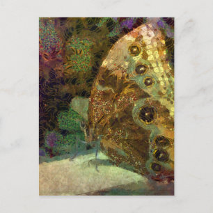 Postale Papillon d'or, Klimt, art, carte d'art papillon