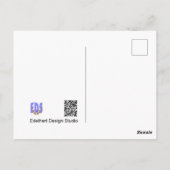 Postale Papillon Morpho Bleu sur Fleur Carte de Remercieme (Dos)