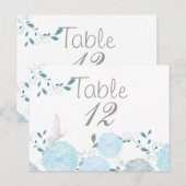 Postale Papillons et Chrysanthèmes Bleus Carte Table (Devant / Derrière)