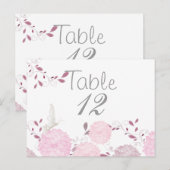 Postale Papillons et chrysanthèmes roses Carte Table (Devant / Derrière)