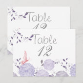 Postale Papillons et Lavender Chrysanthemum carte de table (Devant / Derrière)
