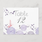 Postale Papillons et Lavender Chrysanthemum carte de table (Devant)