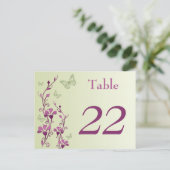 Postale Papillons floraux pourpres, verts Carte Numéro de  (Debout devant)