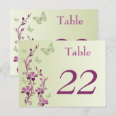 Postale Papillons floraux pourpres, verts Carte Numéro de  (Devant / Derrière)