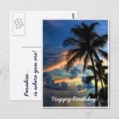 Postale Paradis… Carte d'anniversaire (Devant / Derrière)