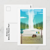 Postale Parc national de Yellowstone, ancienne carte posta (Devant / Derrière)