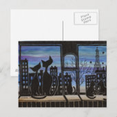 Postale Paris, Amour, Carte Romantique Kitty Post (Devant / Derrière)