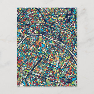 Postale Paris France   Carte colorée