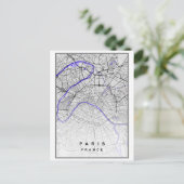 Postale Paris-France - Carte de la ville moderne (Debout devant)