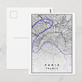 Postale Paris-France - Carte de la ville moderne (Devant / Derrière)