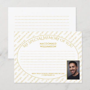 Postale PARTAGER LA MÉMOIRE DE VOUS Carte de deuil photo