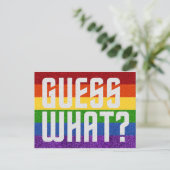 Postale PARTIES SCINTILLANT LGBT Devine Quoi ? Carte de so (Debout devant)