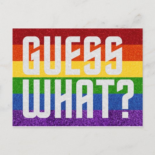 Postale PARTIES SCINTILLANT LGBT Devine Quoi ? Carte de so (Devant)