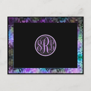 Postale Parties scintillant Multicolore Et Carte de remerc