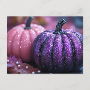 Postale Parties scintillant rose et violet Carte de voeux 