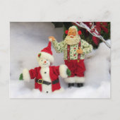 Postale Passage À Niveau - Père Noël Construit Une Carte P (Devant)