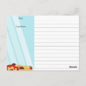 Postale Pasta Carte de recette du gardien de cuisine de no (Dos)