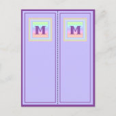 Postale Pastel Patterned Monogram M Signets de carte posta (Devant)
