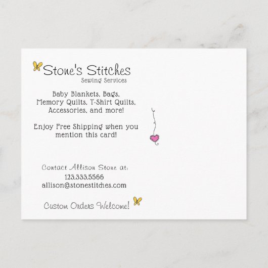 Postale Patchwork Quilted Fabriqué avec la carte de public (Dos)